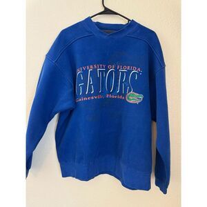 Vintage 90s Florida Gators Starter Crewneck Size Large Mascot‎ Logo Blue